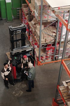 Men Standing inside Warehouse