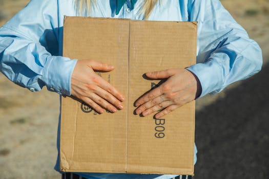 Person Holding a Carton Box